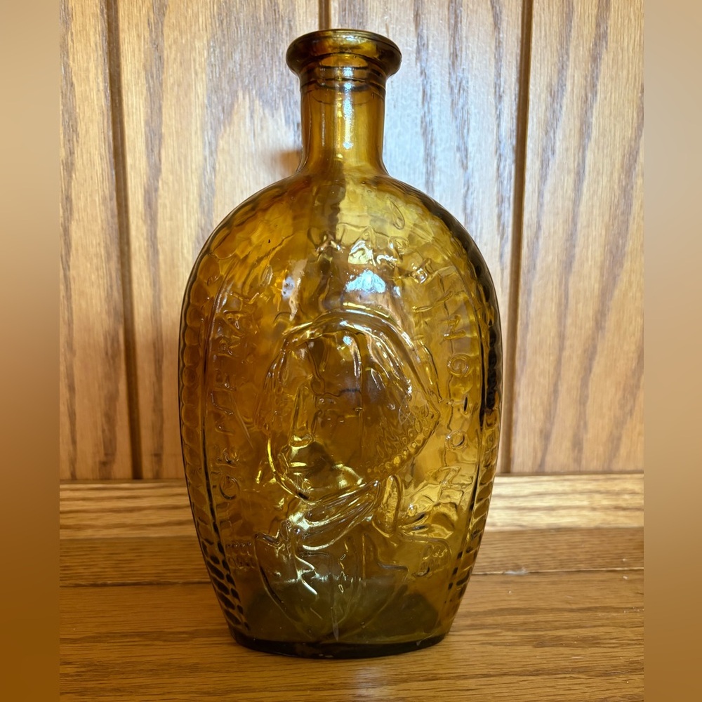 General Washington Vintage Amber Glass Bottle/Vase